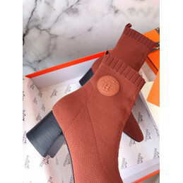 Replica Hermes Rust Button Ankle Boot