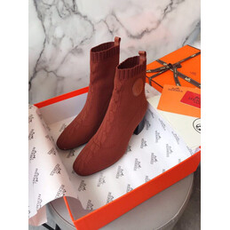 Replica Hermes Rust Button Ankle Boot