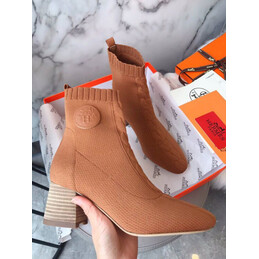 Replica Hermes Camel Button Ankle Boot