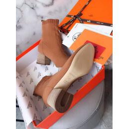Replica Hermes Camel Button Ankle Boot