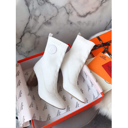 Replica Hermes White Short Ankle Boot