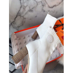 Replica Hermes White Short Ankle Boot