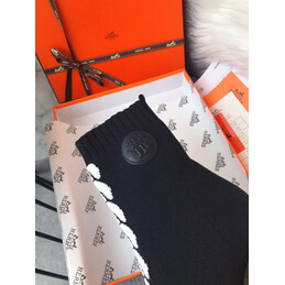 Replica Hermes Black White Lace Up Ankle Boot