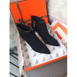 Replica Hermes Black Heeled Sock Boot