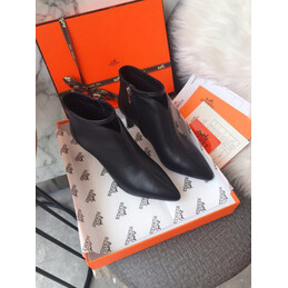 Replica Hermes Black Pointed Heeled Ankle Boot