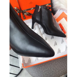 Replica Hermes Black Pointed Heeled Ankle Boot
