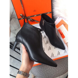 Replica Hermes Black Pointed Heeled Ankle Boot