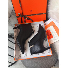 Replica Hermes Black Pointed Heeled Ankle Boot