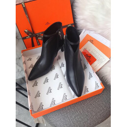 Replica Hermes Black Pointed Heeled Ankle Boot