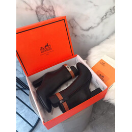 Replica Hermes Black Gray Ankle Boot