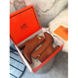 Replica Hermes Brown Leather Ankle Boot