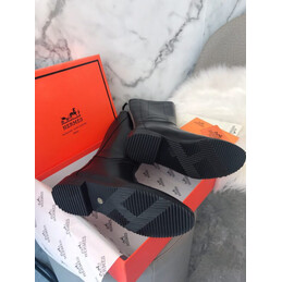 Replica Hermes Black Knee High Boot