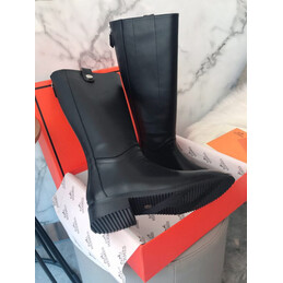 Replica Hermes Black Knee High Boot