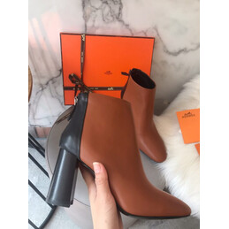 Replica Hermes Brown Short Leather Boot