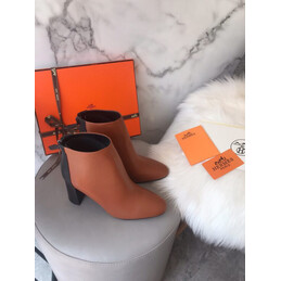 Replica Hermes Brown Short Leather Boot