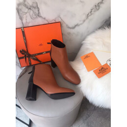 Replica Hermes Brown Short Leather Boot