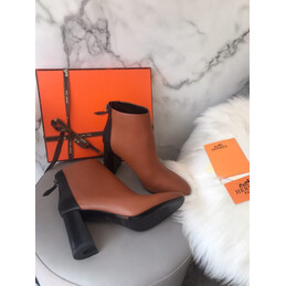 Replica Hermes Brown Short Leather Boot