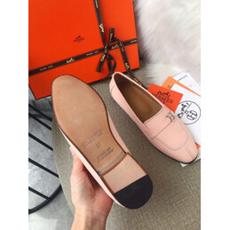 Replica Hermes Pink H Buckle Loafer Silver Hardware