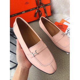 Replica Hermes Pink H Buckle Loafer Silver Hardware