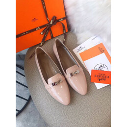 Replica Hermes Nude Silver H Buckle Loafer