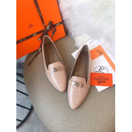 Replica Hermes Nude Silver H Buckle Loafer