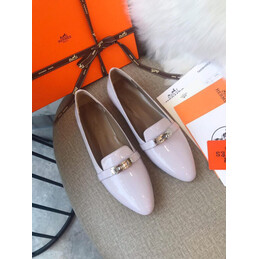 Replica Hermes Lavender Silver H Buckle Loafer
