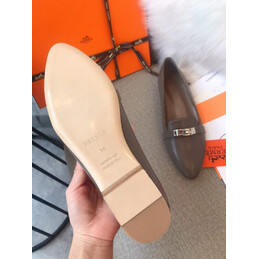 Replica Hermes Gray Silver H Buckle Loafer