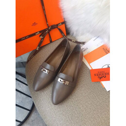 Replica Hermes Gray Silver H Buckle Loafer