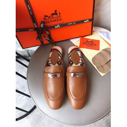 Replica Hermes Tan Classic H Buckle Loafer