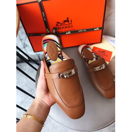 Replica Hermes Tan Classic H Buckle Loafer