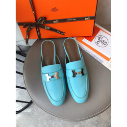 Replica Hermes Turquoise H Buckle Loafer
