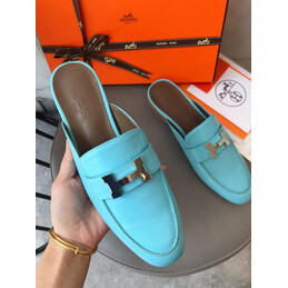 Replica Hermes Turquoise H Buckle Loafer