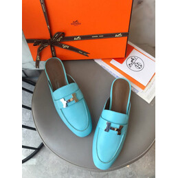 Replica Hermes Turquoise H Buckle Loafer