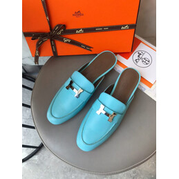 Replica Hermes Turquoise H Buckle Loafer