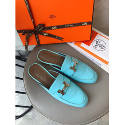Replica Hermes Turquoise H Buckle Loafer