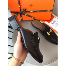 Replica Hermes Black H Buckle Loafer Gold Hardware