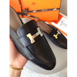 Replica Hermes Black H Buckle Loafer Gold Hardware