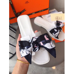 Replica Hermes White Smooth Oran Sandal