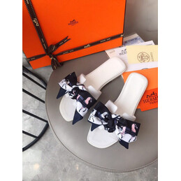 Replica Hermes White Smooth Oran Sandal