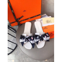 Replica Hermes White Smooth Oran Sandal