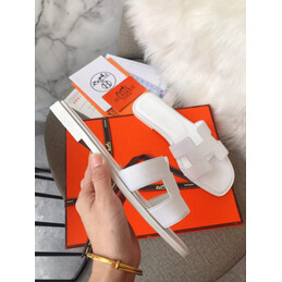 Replica Hermes White Smooth Oran Sandal