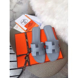 Replica Hermes Gray Smooth Oran Sandal