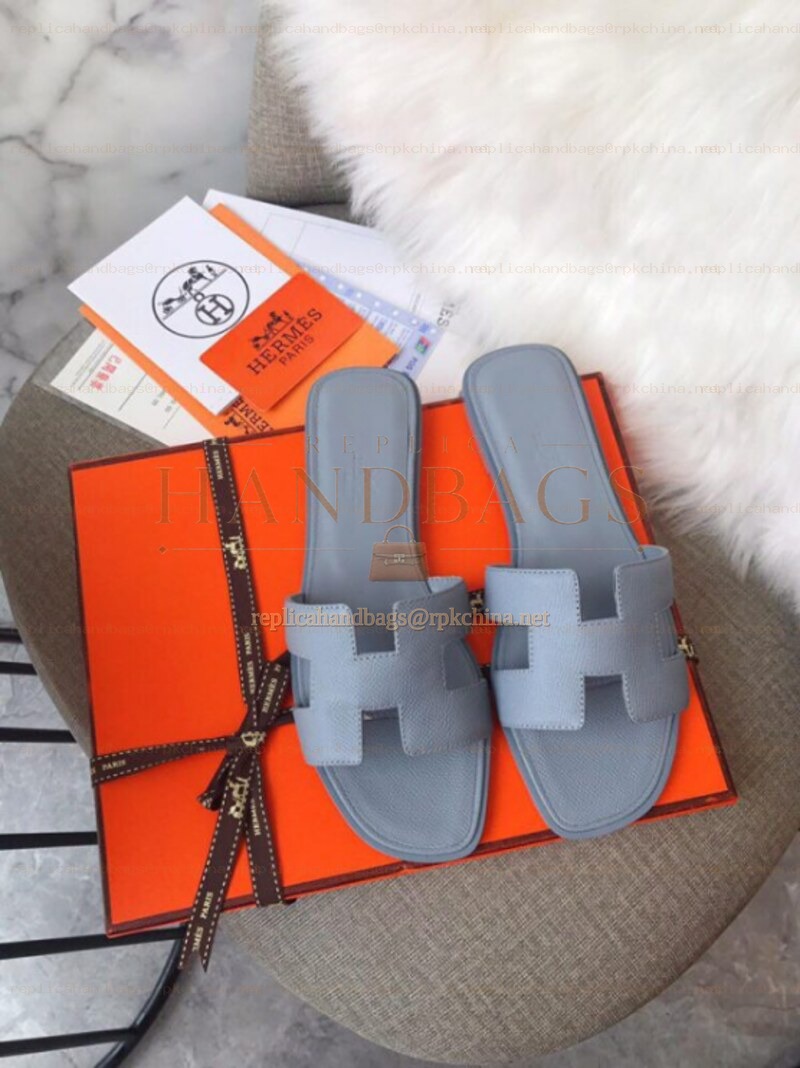 Replica Hermes Gray Smooth Oran Sandal