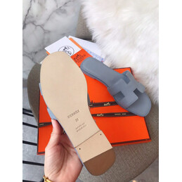 Replica Hermes Gray Smooth Oran Sandal