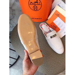 Replica Hermes White H Detail Loafer