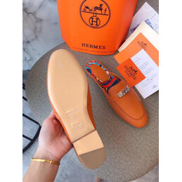 Replica Hermes Orange H Detail Loafer