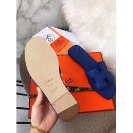 Replica Hermes Blue Smooth Oran Sandal