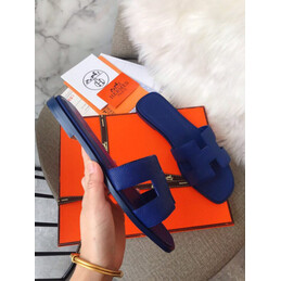 Replica Hermes Blue Smooth Oran Sandal