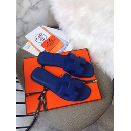 Replica Hermes Blue Smooth Oran Sandal