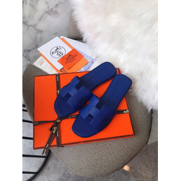 Replica Hermes Blue Smooth Oran Sandal